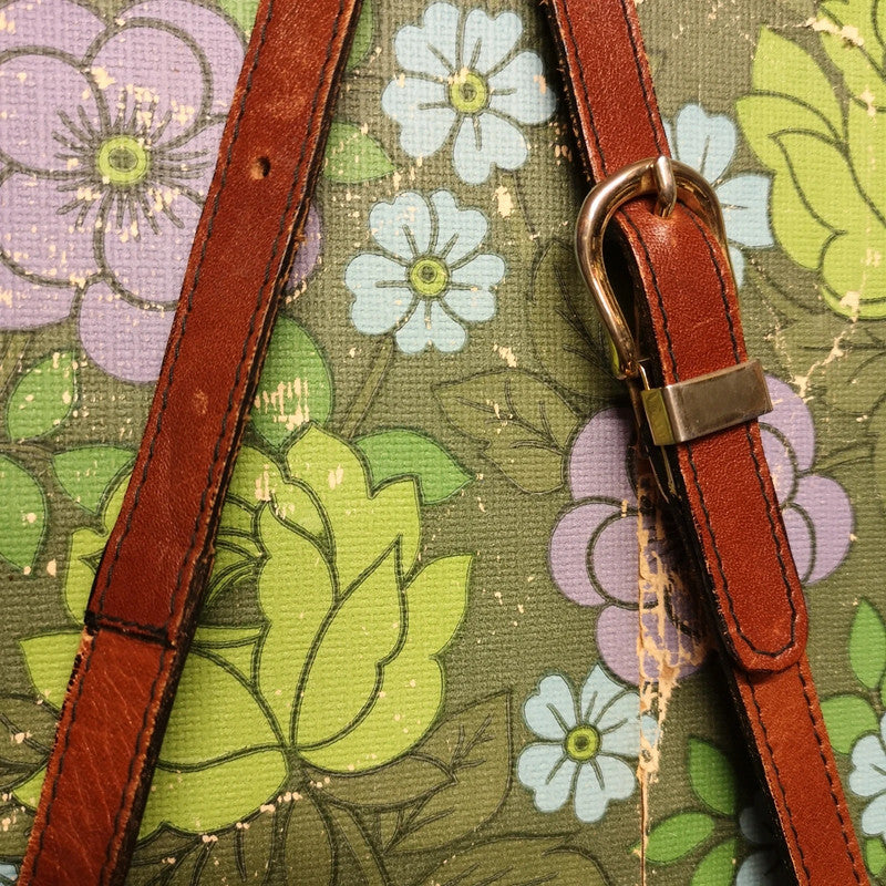 Vintage 60's 70's Brown Leather Satchel Shoulder Handbag