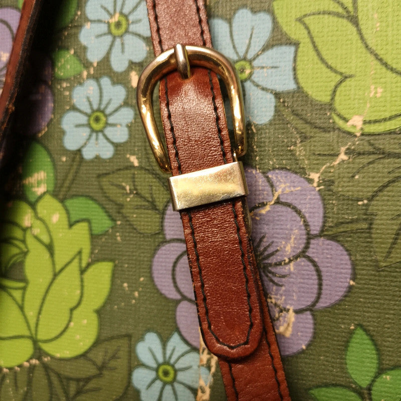 Vintage 60's 70's Brown Leather Satchel Shoulder Handbag