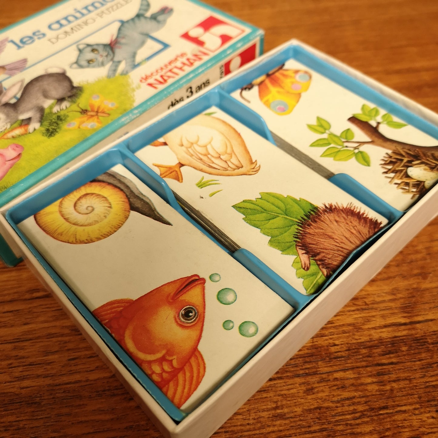 Vintage Animal Dominoes Game in French