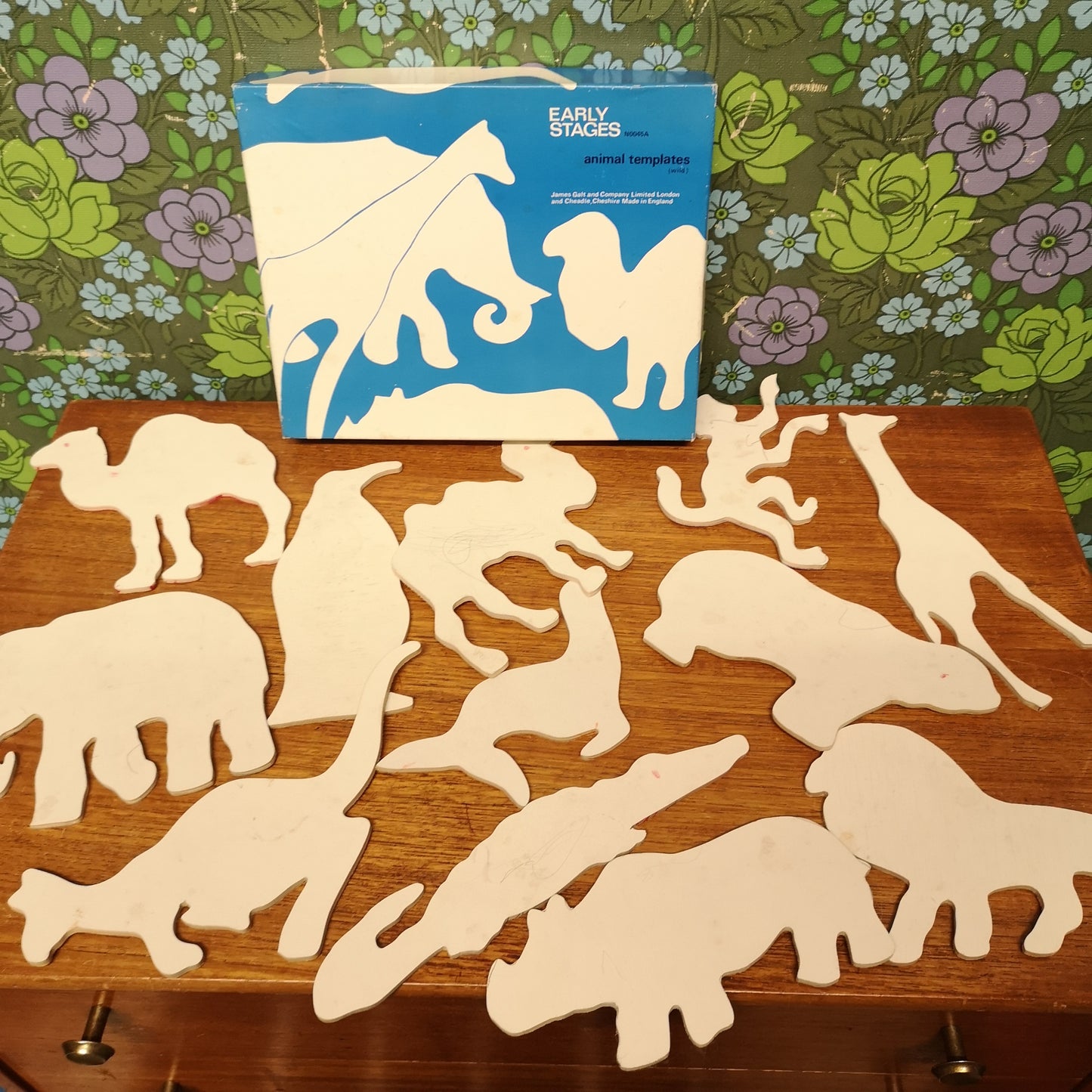 Vintage Galt Toys Zoo Jungle Animal Drawing Templates Stencils