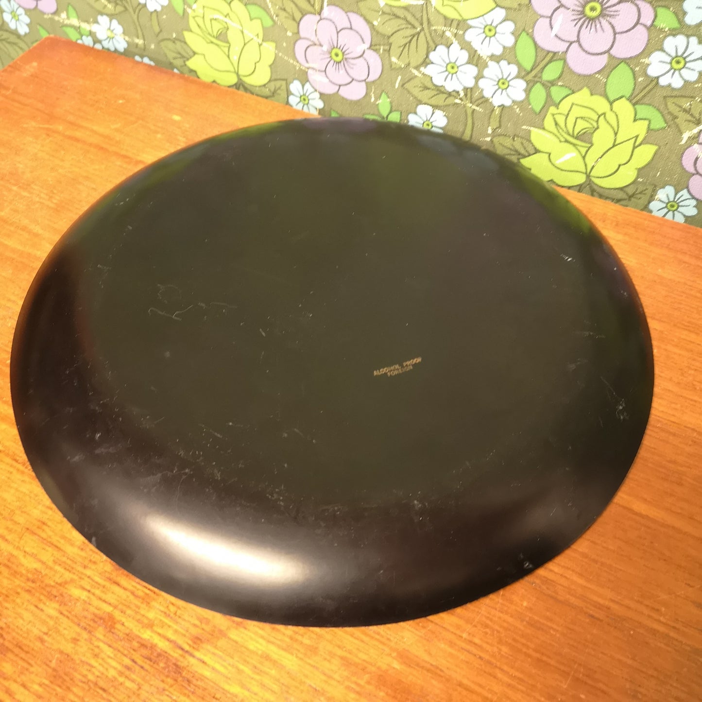 Vintage 50's Plastic Serving Drink Tray Rose Pattern