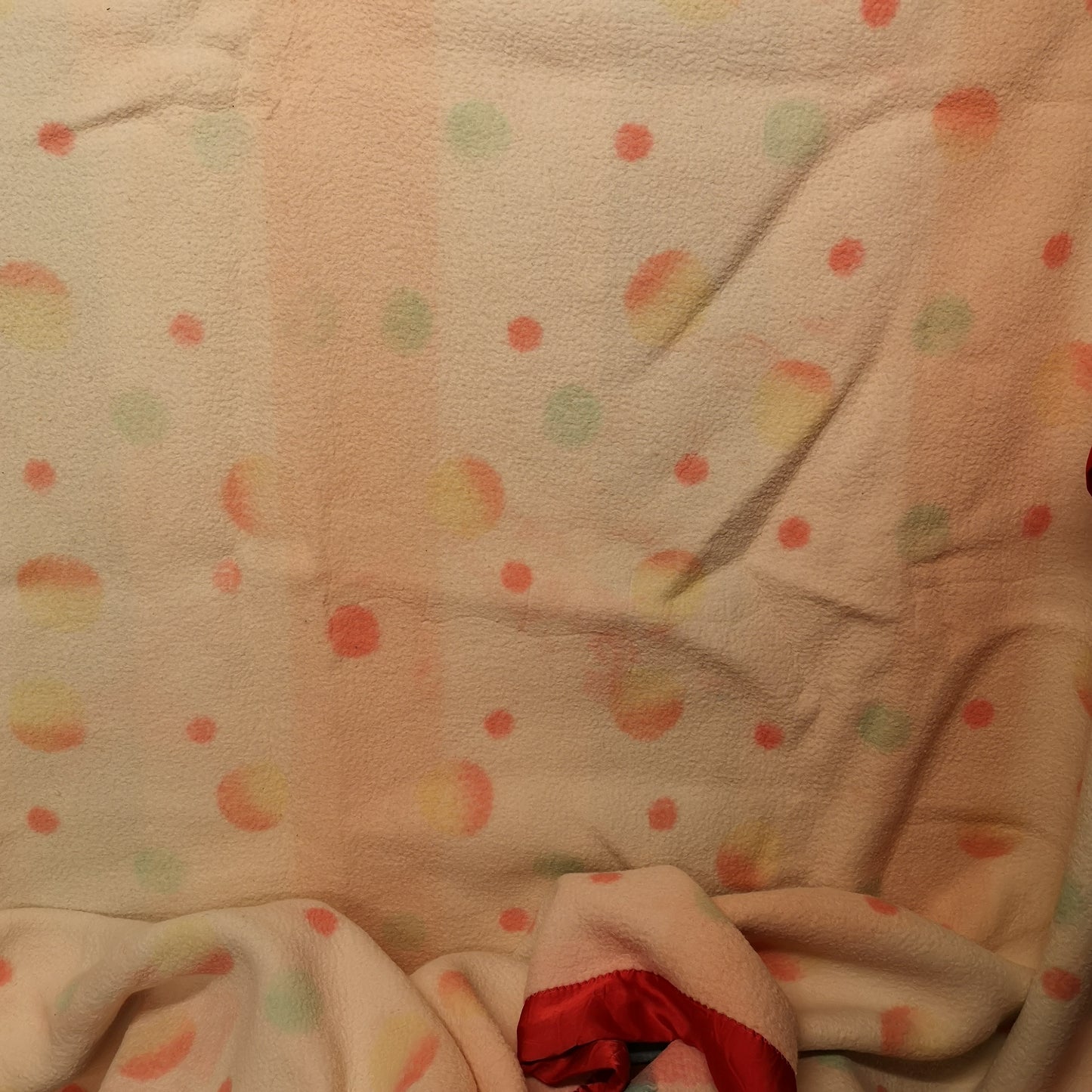 Vintage Retro Large Thick Warm Reversible Checked Spotty Blanket Bedspread