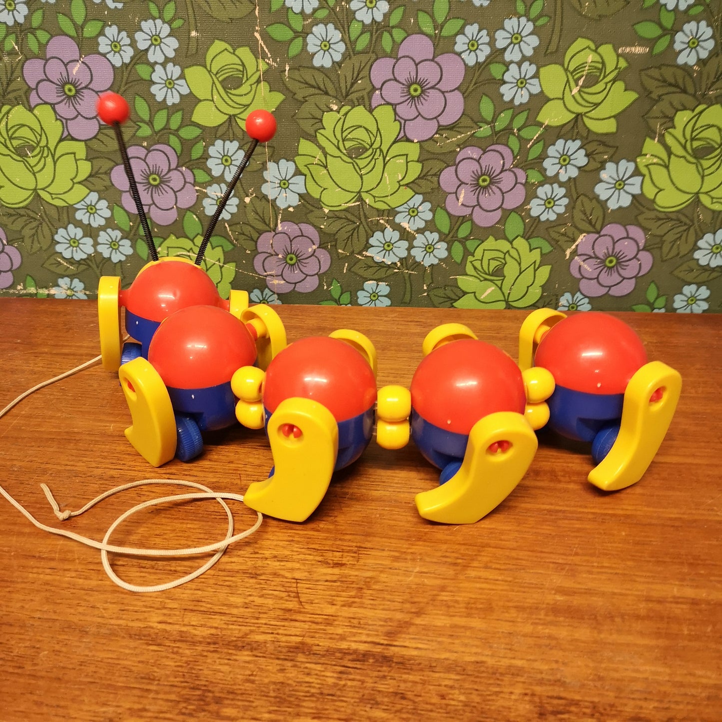 Vintage 80's 90's Kiddicraft Pull Along Caterpillar Toy