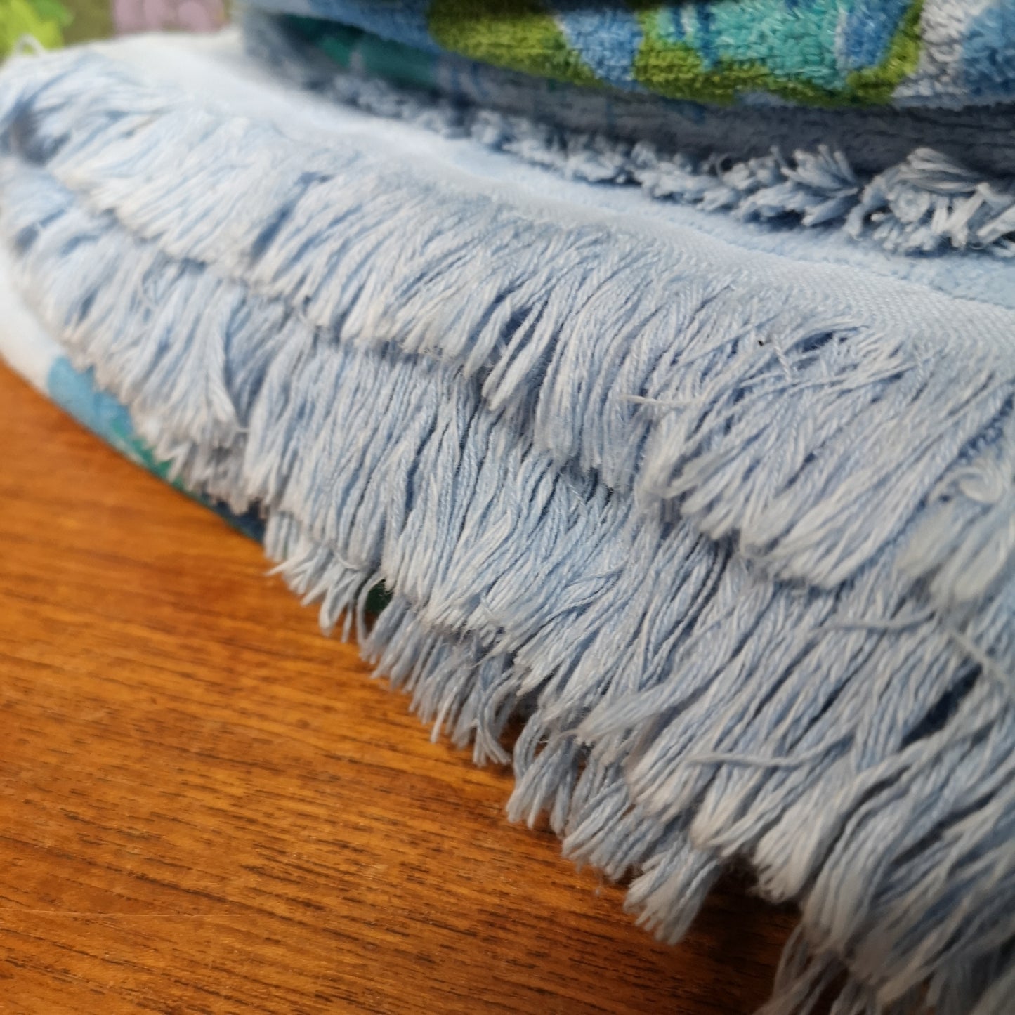 Blue Green Floral Vintage Cannon Monticello Towel Bale Bundle