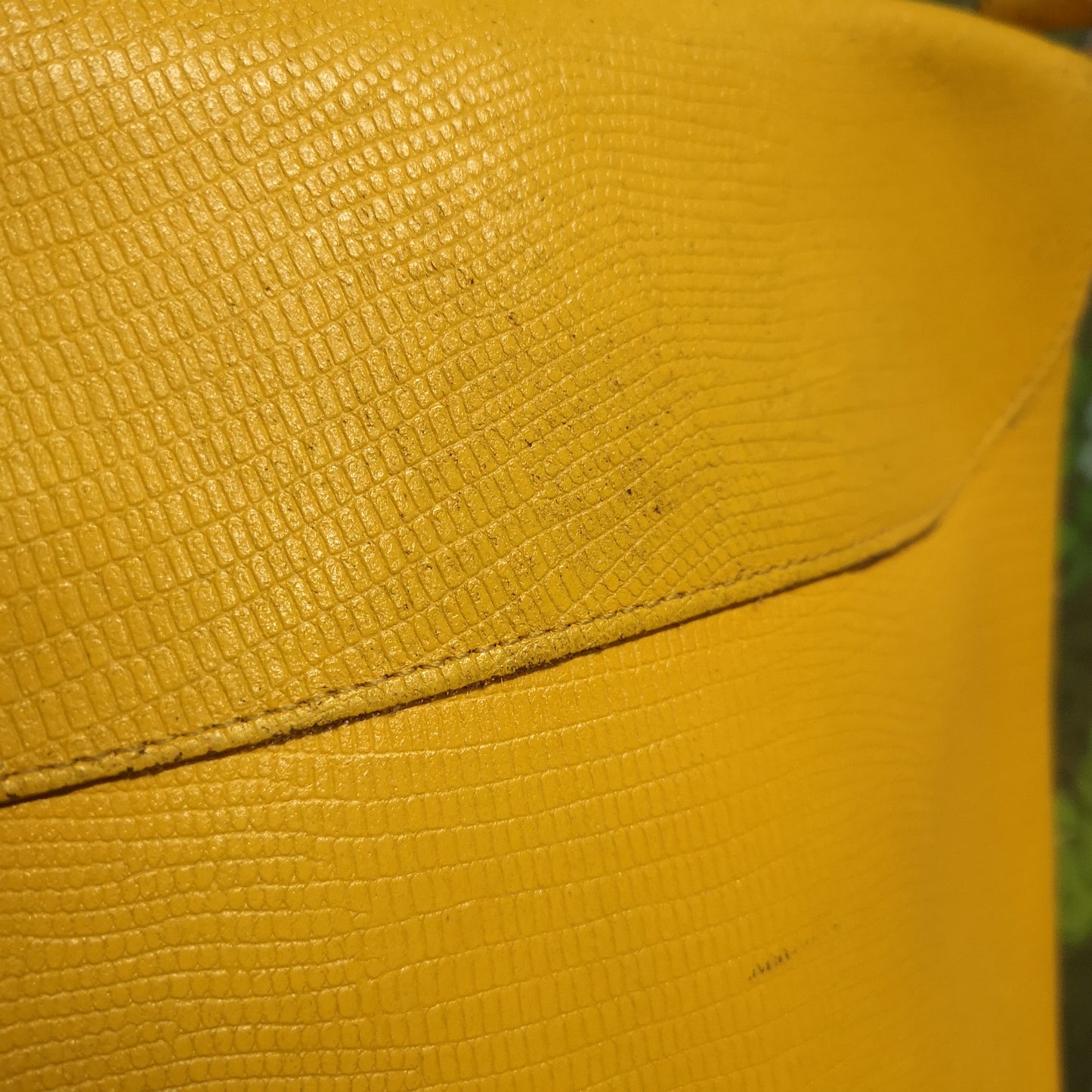 Bright Yellow Leather Bucket Shoulder Bag Handbag