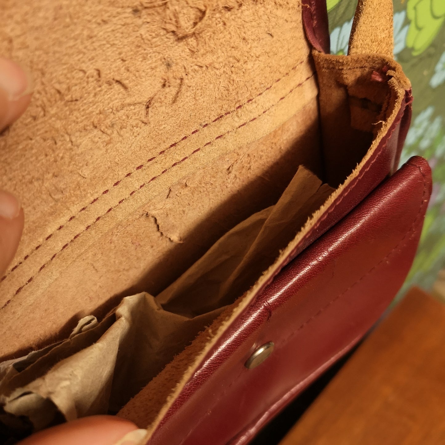 Small Vintage Dark Brown leather Satchel Saddle Bag