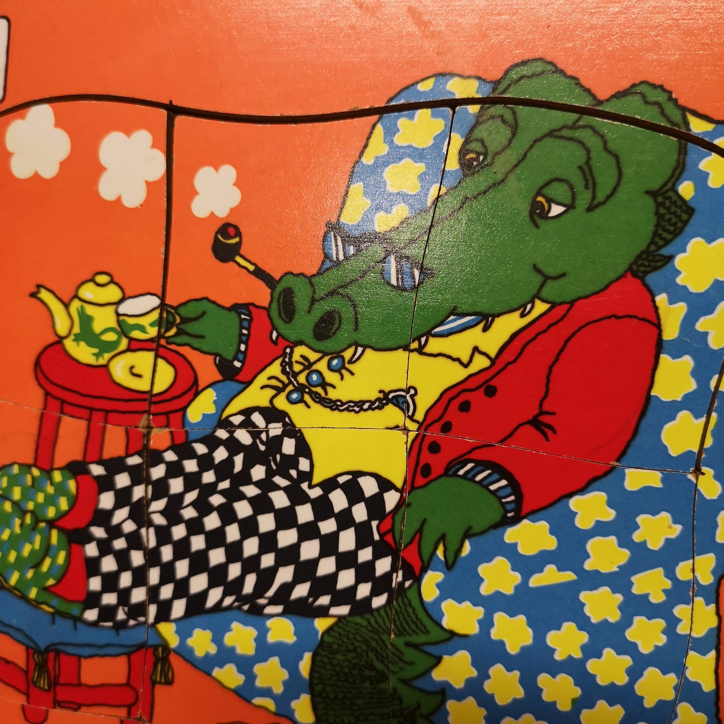 Vintage Galt Crocodile Wooden Jigsaw Puzzle