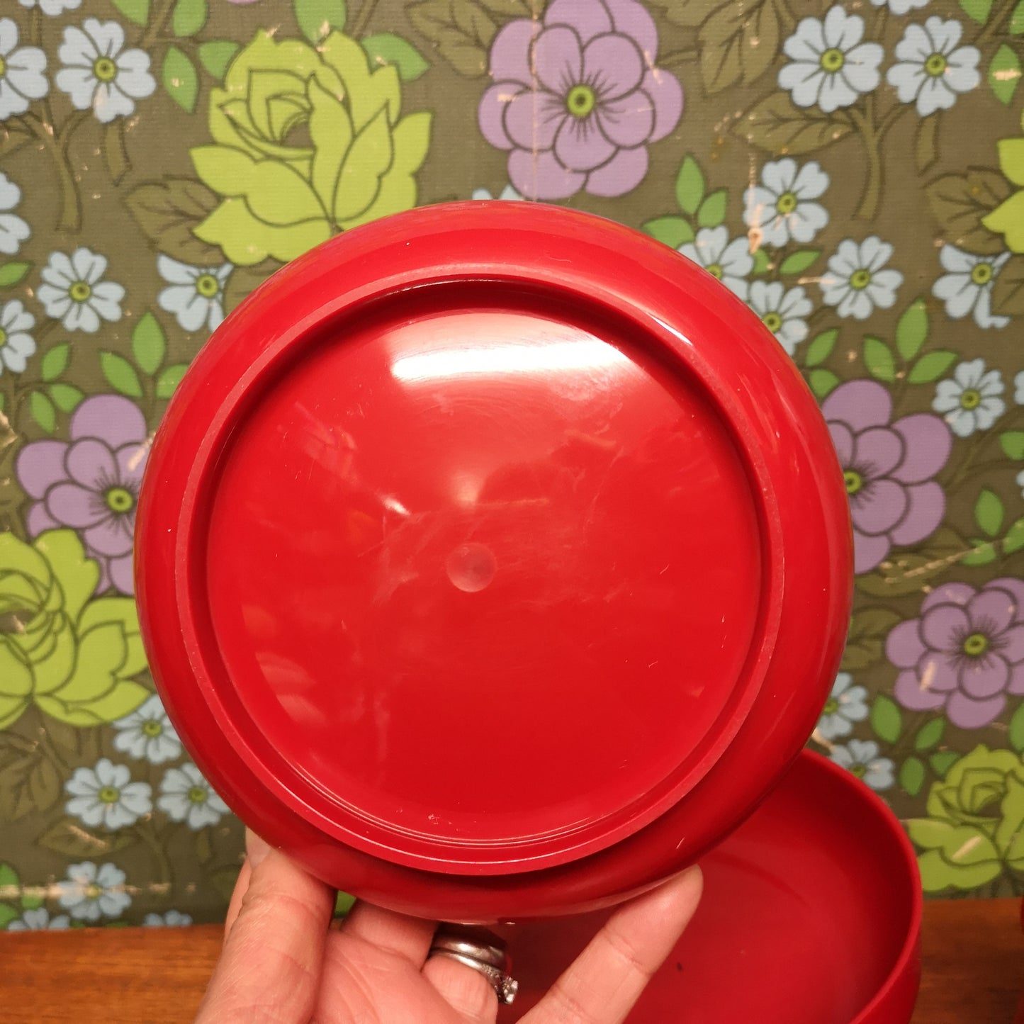 Red Plastic Picnic Camping Set Bowls and Cups