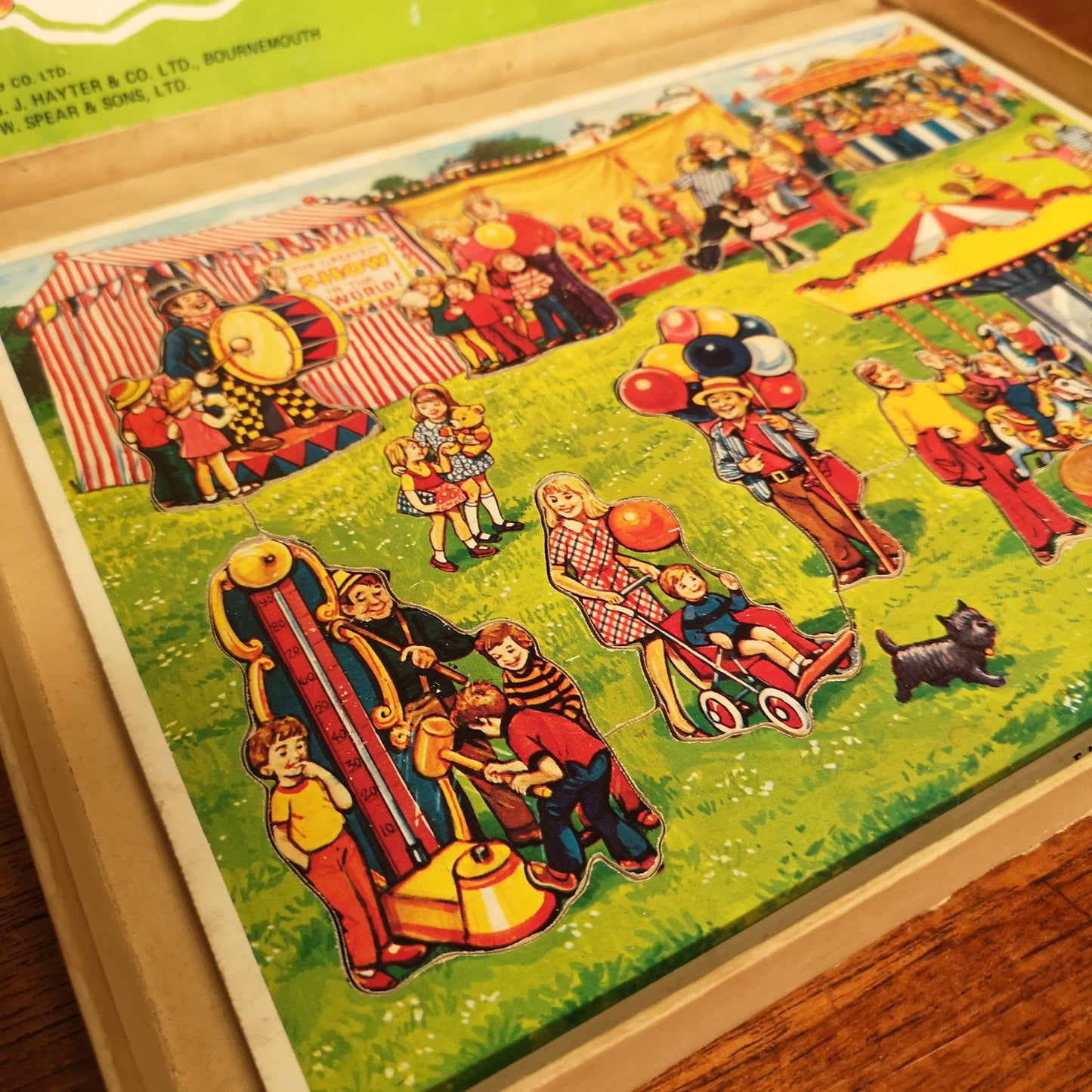 Vintage 70's Wooden Fairground Tray Puzzle by Victory