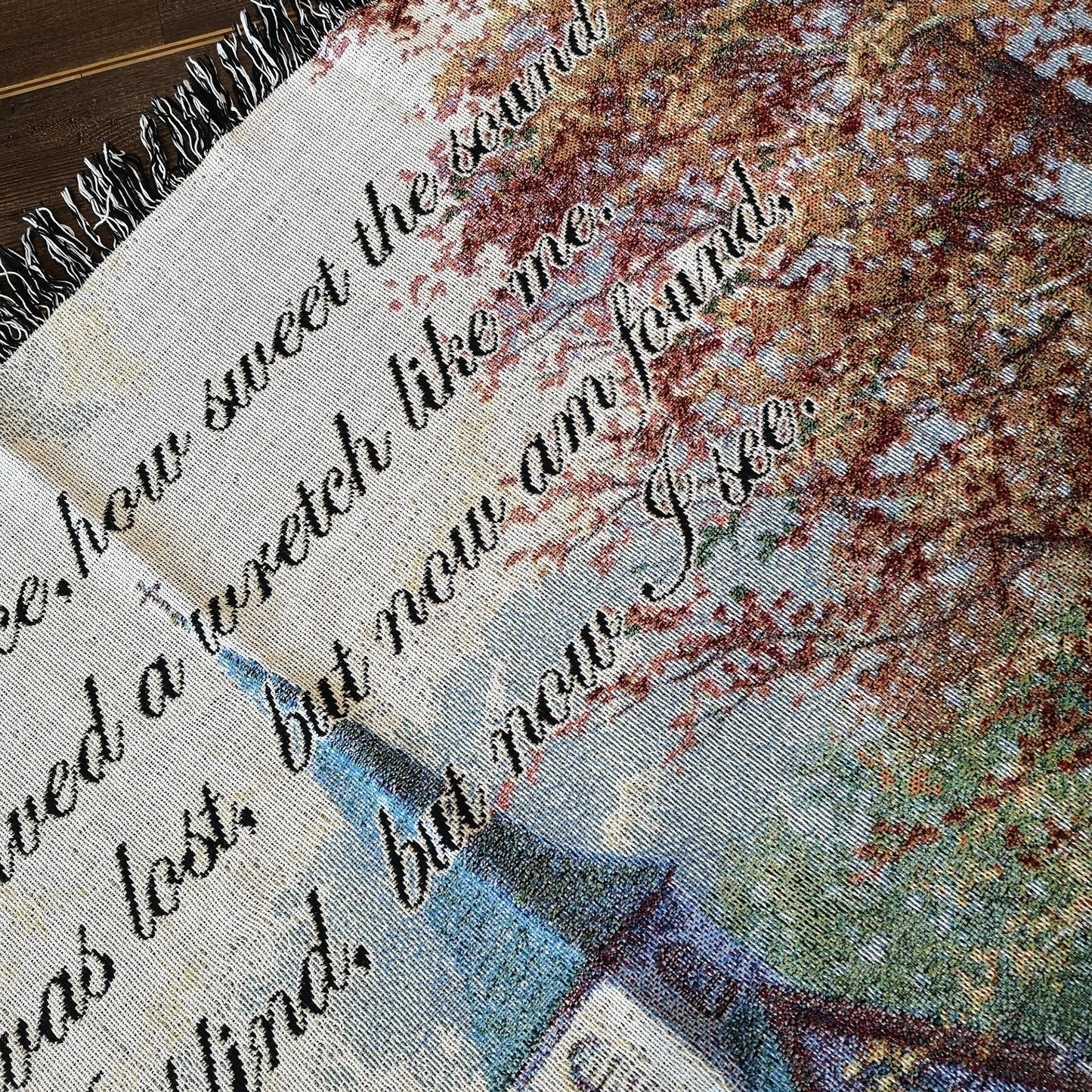 Thomas Kinkade Woven Tapestry Hymn Amazing Grace Blanket Throw