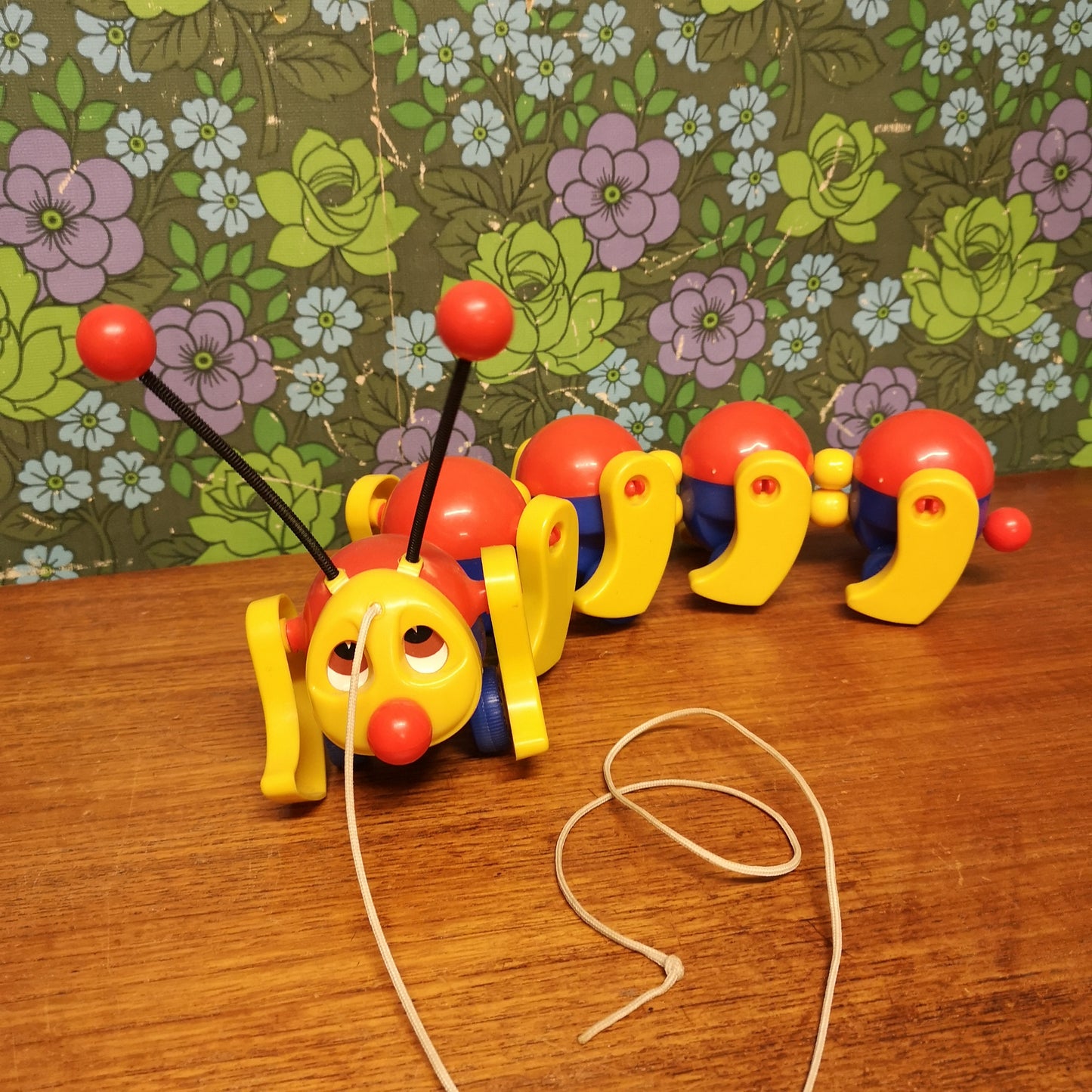 Vintage 80's 90's Kiddicraft Pull Along Caterpillar Toy