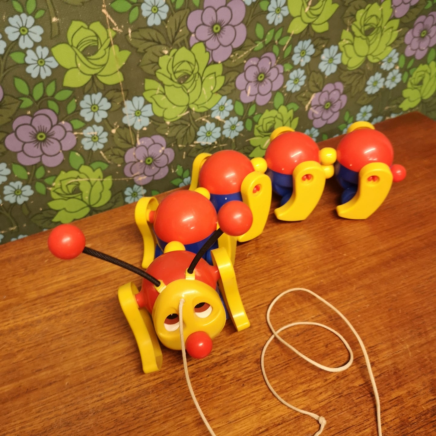 Vintage 80's 90's Kiddicraft Pull Along Caterpillar Toy