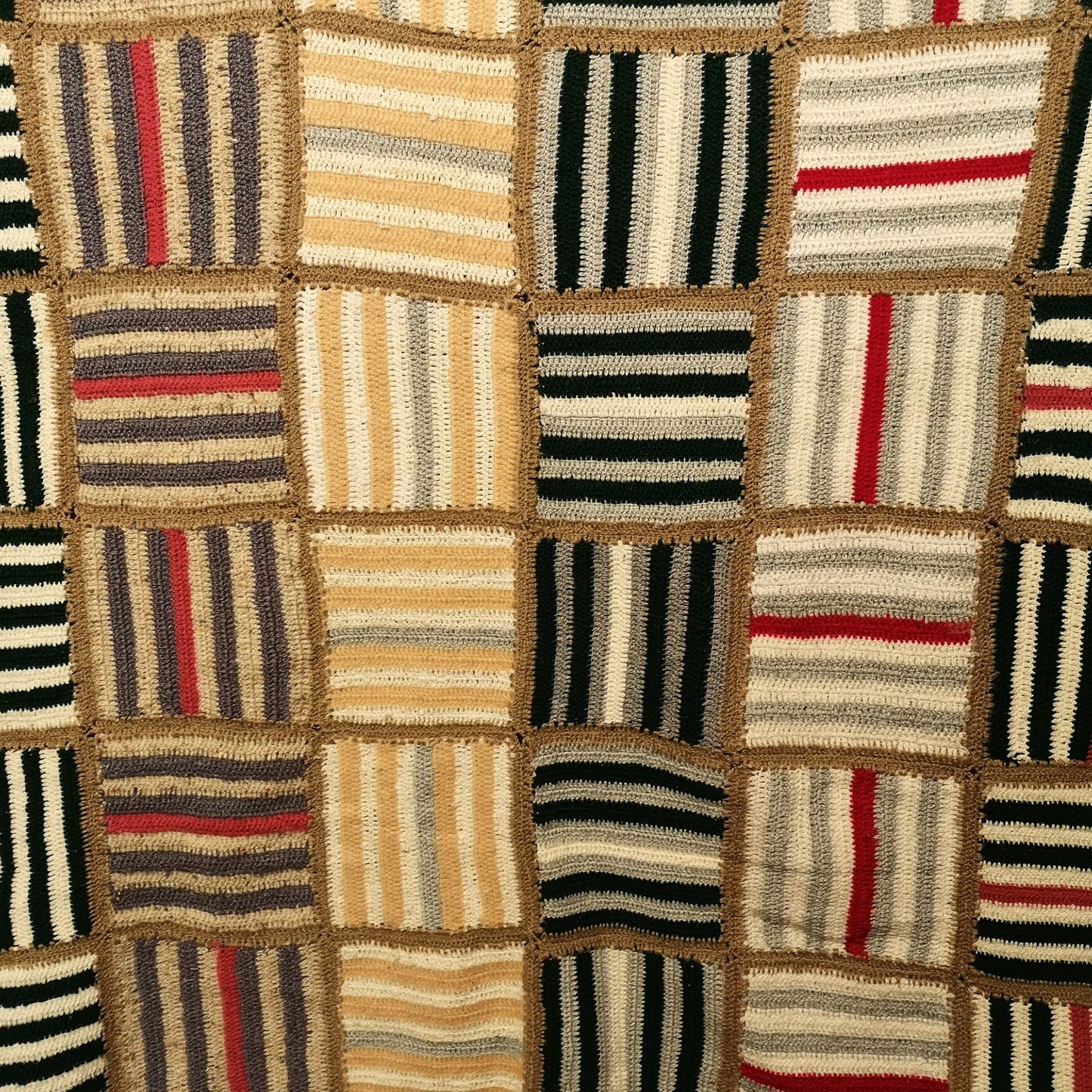 Knitted Patchwork Shabby Chic granny Squares Blanket Throw