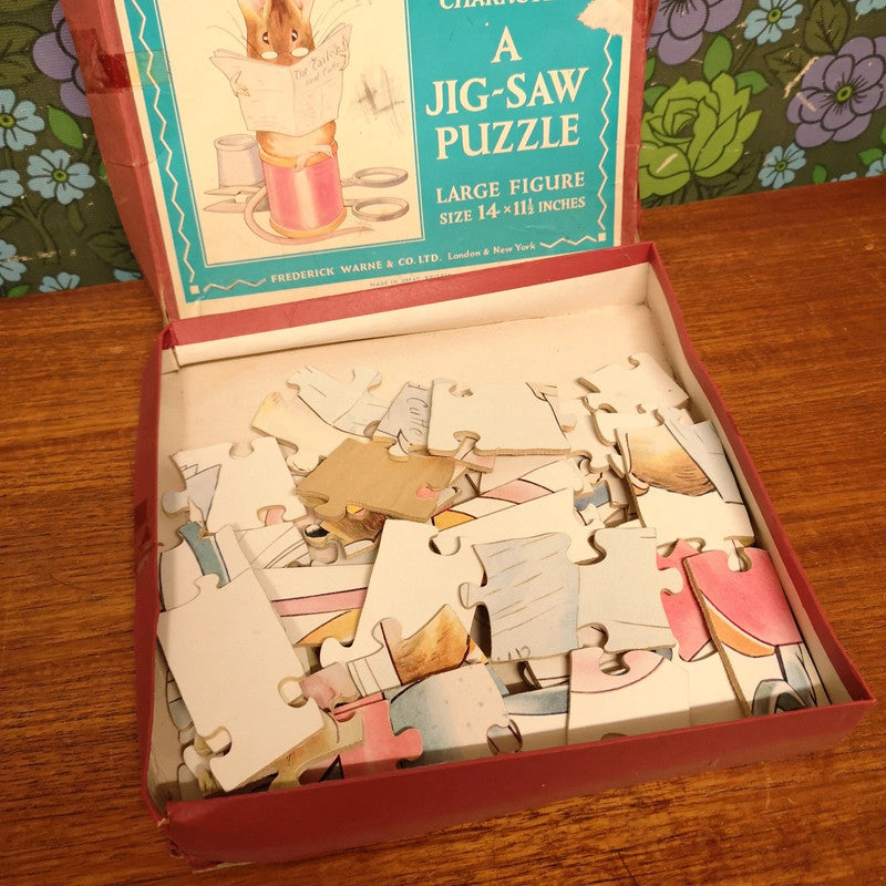 Vintage, Wooden Beatrix Potter Mouse Tailor of Gloucester Jigsaw Puzzle