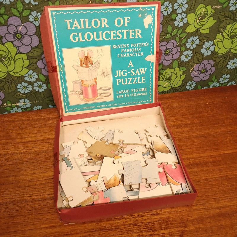 Vintage, Wooden Beatrix Potter Mouse Tailor of Gloucester Jigsaw Puzzle