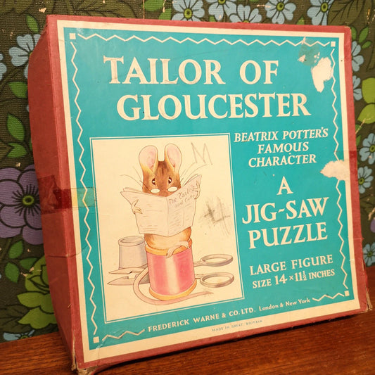 Vintage, Wooden Beatrix Potter Mouse Tailor of Gloucester Jigsaw Puzzle