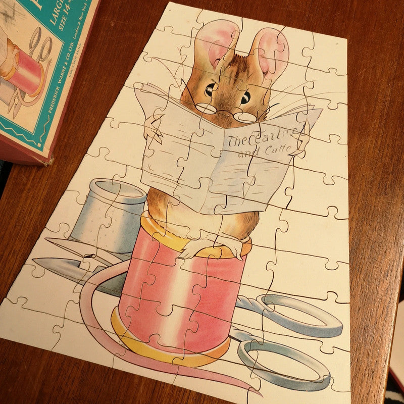 Vintage, Wooden Beatrix Potter Mouse Tailor of Gloucester Jigsaw Puzzle