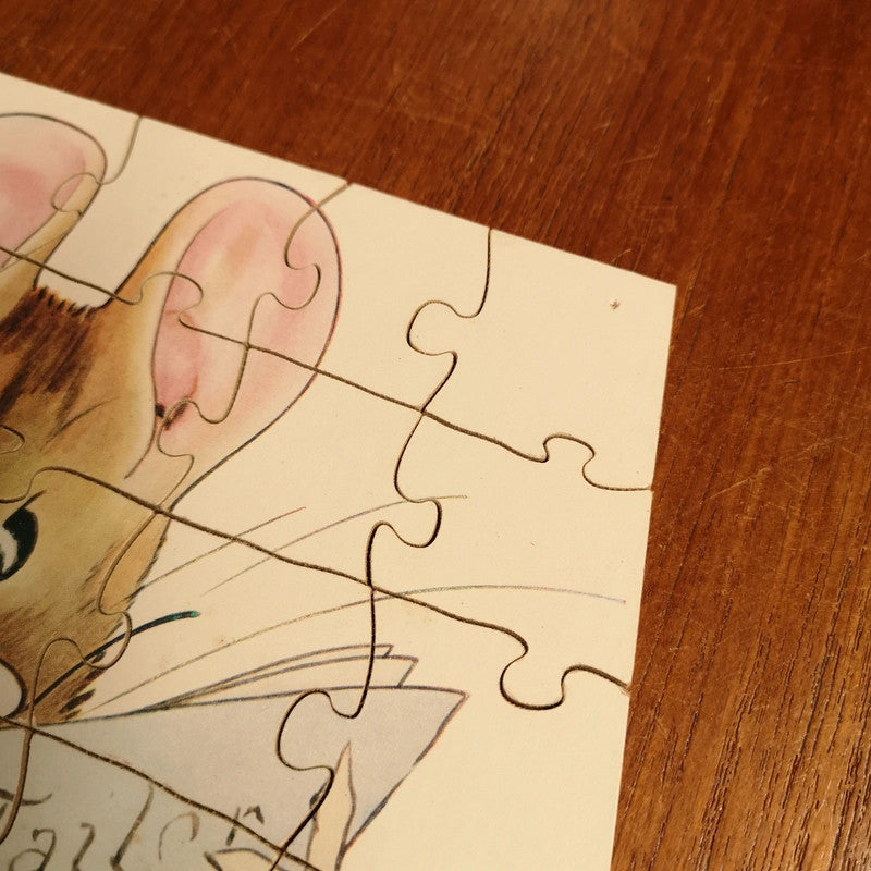 Vintage, Wooden Beatrix Potter Mouse Tailor of Gloucester Jigsaw Puzzle