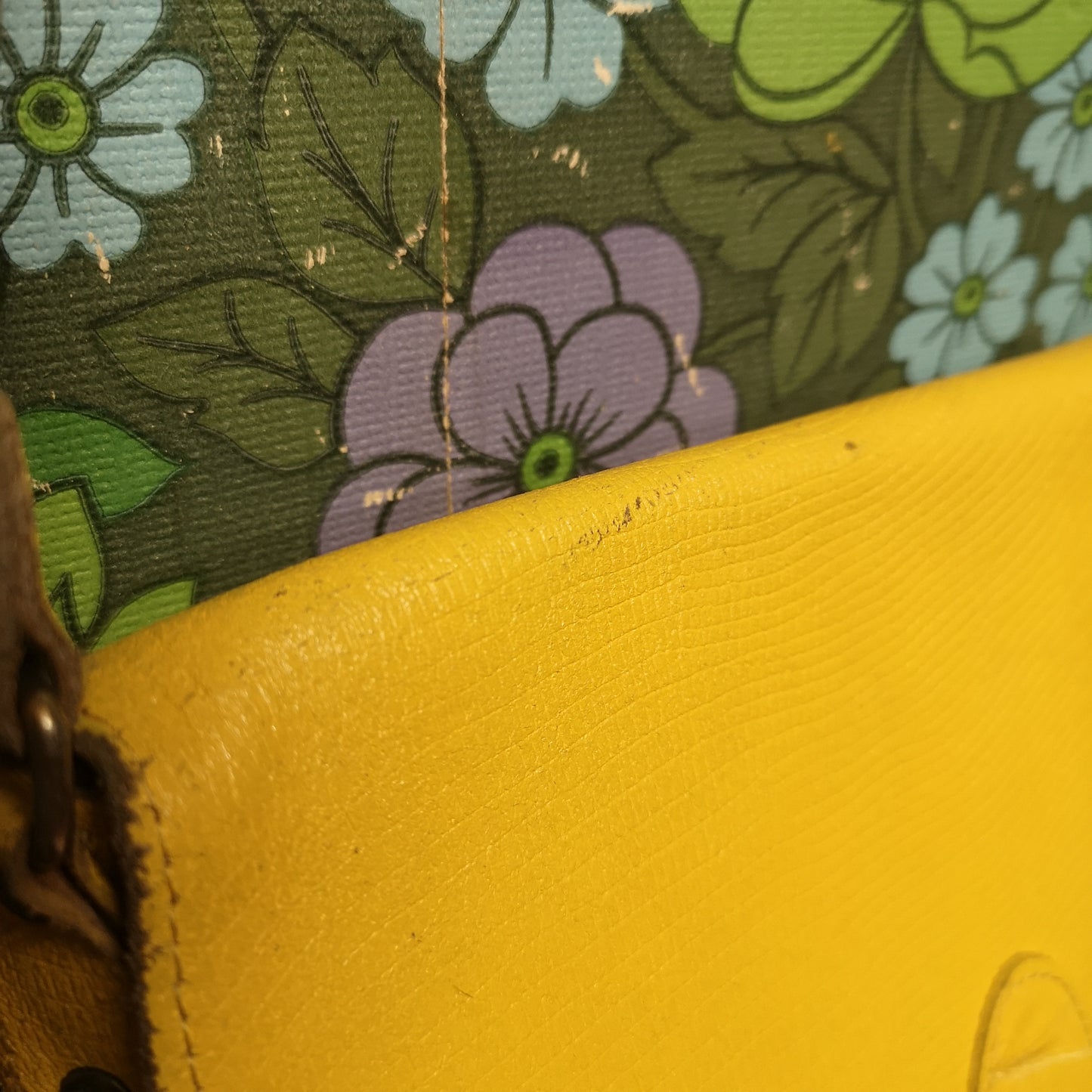 Bright Yellow Leather Bucket Shoulder Bag Handbag