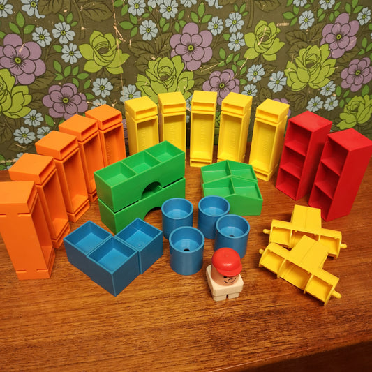 Vintage 80's Fisher Price Blocks n More Building Blocks Set