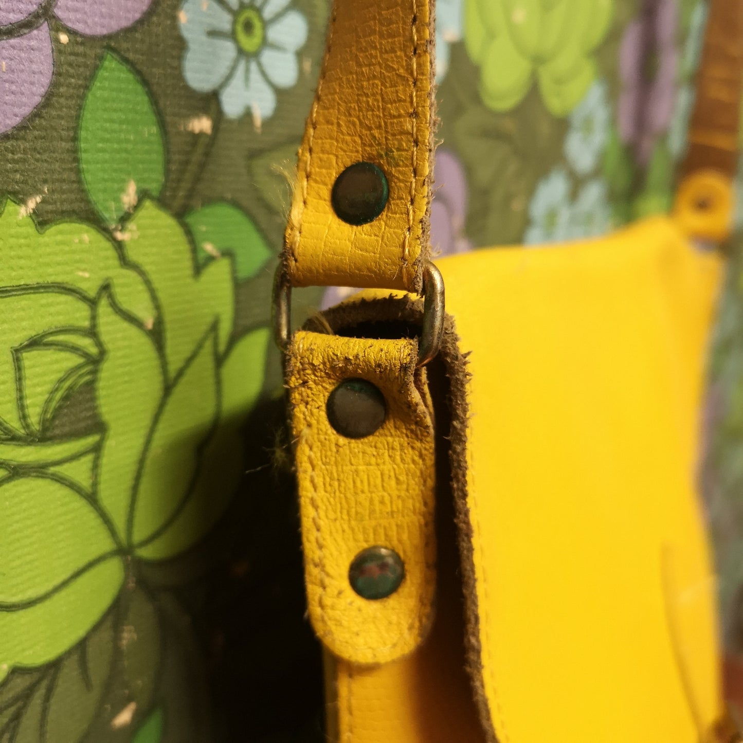 Bright Yellow Leather Bucket Shoulder Bag Handbag