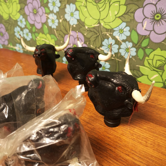 6 Vintage 60's 70's Bulls Head Drink Liquor Bottle Pourer Spout for Bar