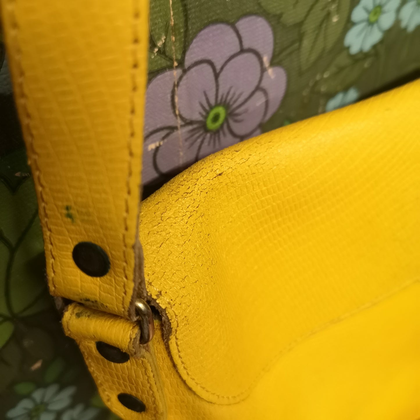 Bright Yellow Leather Bucket Shoulder Bag Handbag