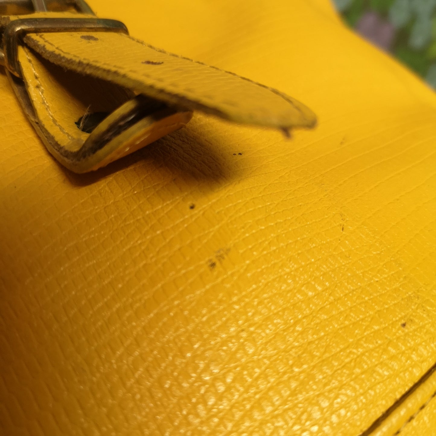 Bright Yellow Leather Bucket Shoulder Bag Handbag