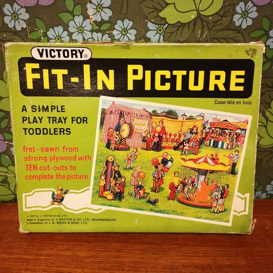 Vintage 70's Wooden Fairground Tray Puzzle by Victory