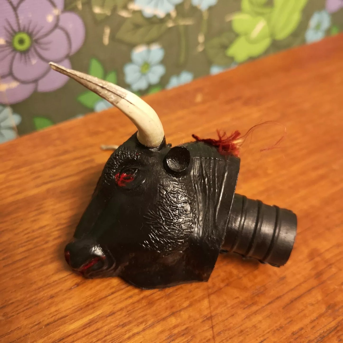 Vintage 60's 70's Bulls Head Drink Liquor Bottle Pourer Spout for Bar