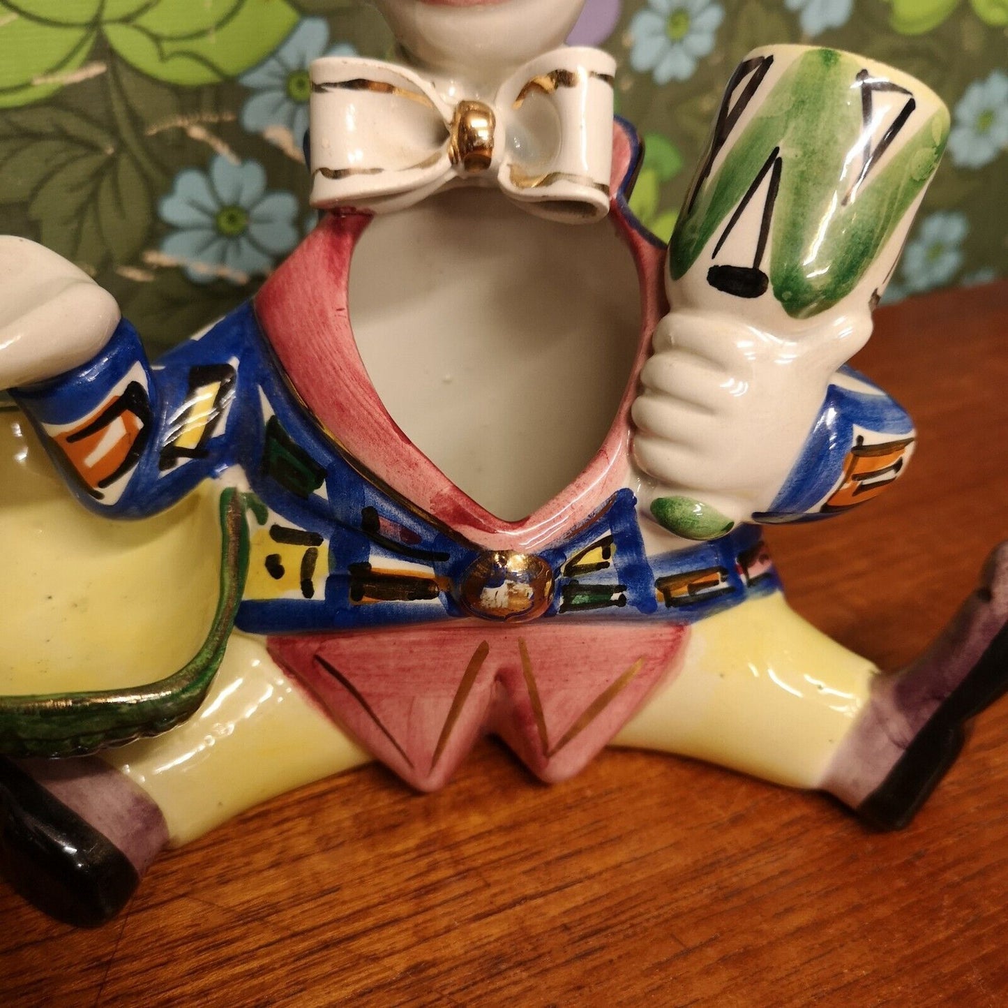 Vintage 50/60's Pottery Clown Figure Vase/Desk Tidy - Febland Italy