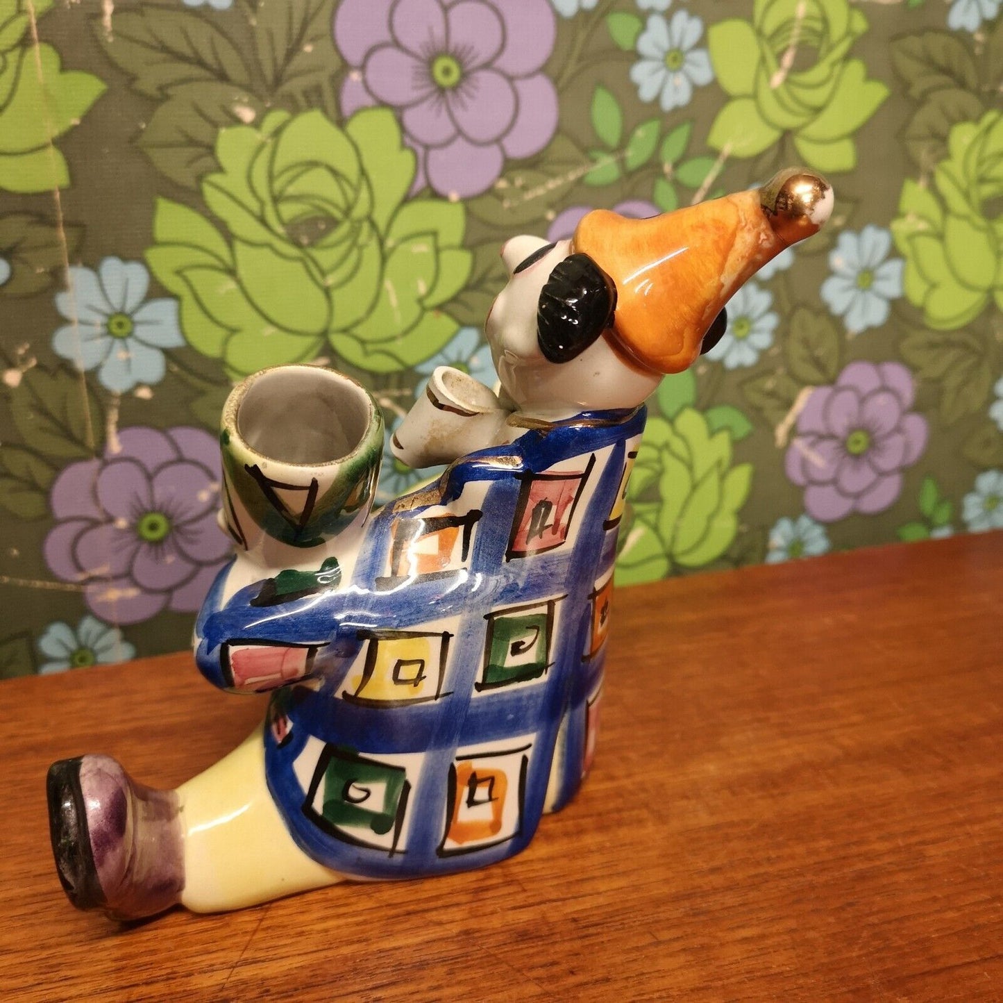 Vintage 50/60's Pottery Clown Figure Vase/Desk Tidy - Febland Italy