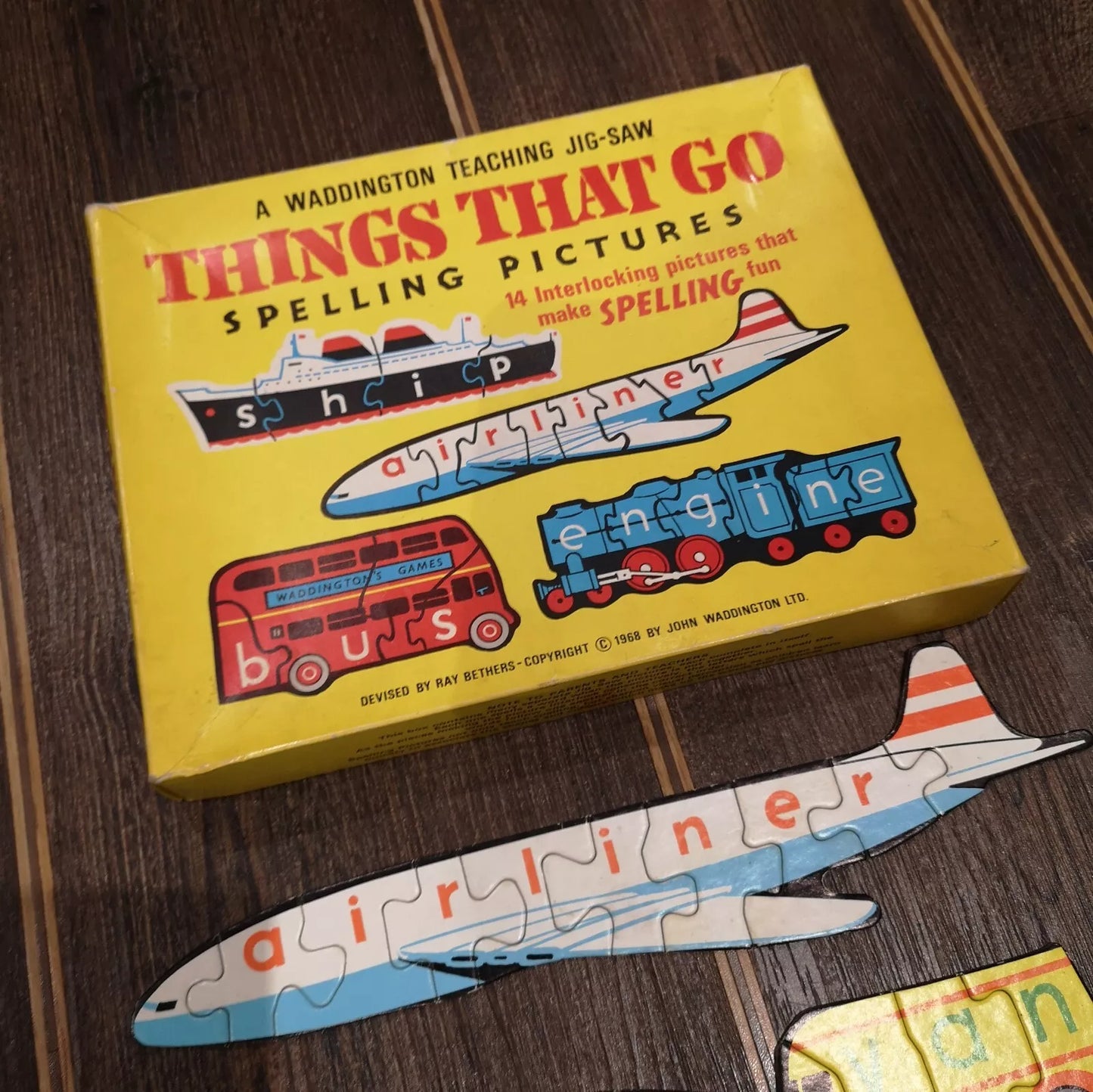 Vintage 60's Waddington Things That Go Puzzle