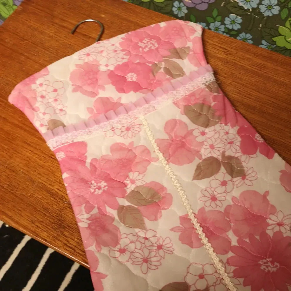 Vintage Pink Floral 50's Style Washing Line Peg Bag - Handmade