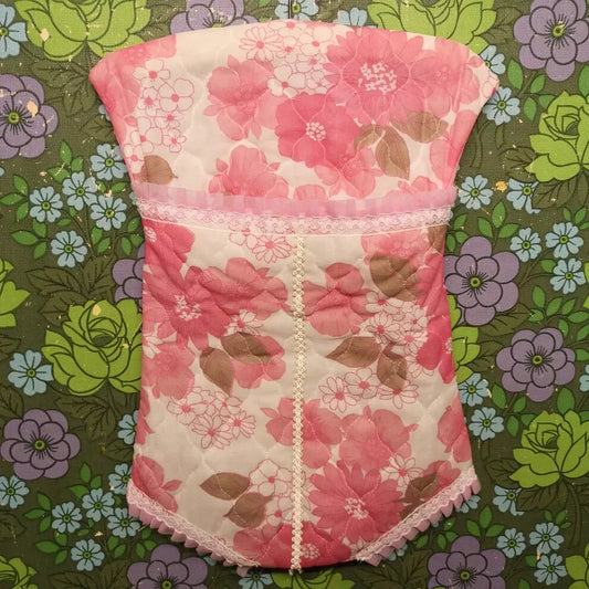 Vintage Pink Floral 50's Style Washing Line Peg Bag - Handmade